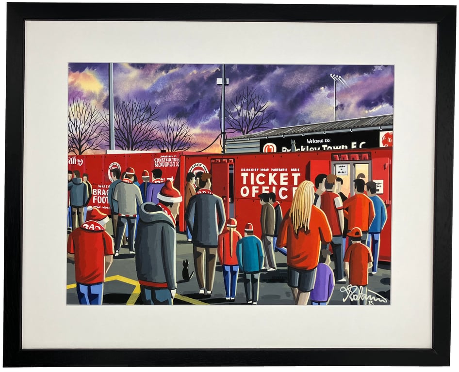 Brackley Town Framed St James Pk Football Stadium Art Print 20" x 16" Frame Size