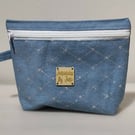 Denim zipped pouch, up-cycle denim