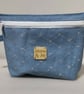 Denim zipped pouch, up-cycle denim