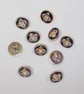 Gold and black faux metal flower shank buttons 15mm approximately. Pack of 10 - Image 6