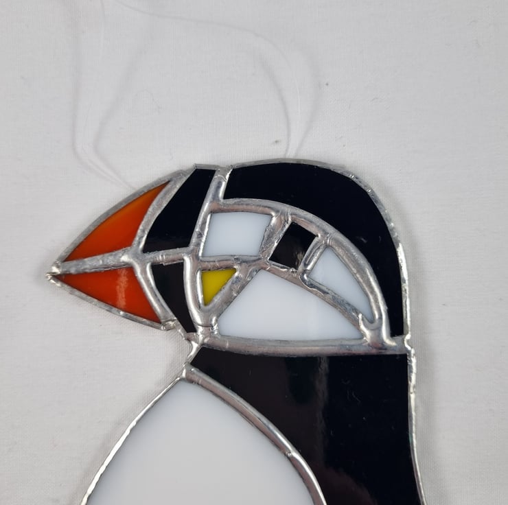 521 Stained Glass Puffin - handmade hanging dec… - Folksy