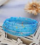 Turquoise seed bead wrap (memory wire) Bracelet - Image 2