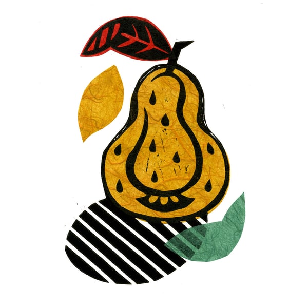 Amber Pear Pop Linocut 8 of 10