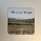 The Grape Escape...  9.5cm cork backed coaster 
