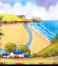 Three Cliffs Bay, Gower, Original Watercolour in 14 x 11 '' Mount