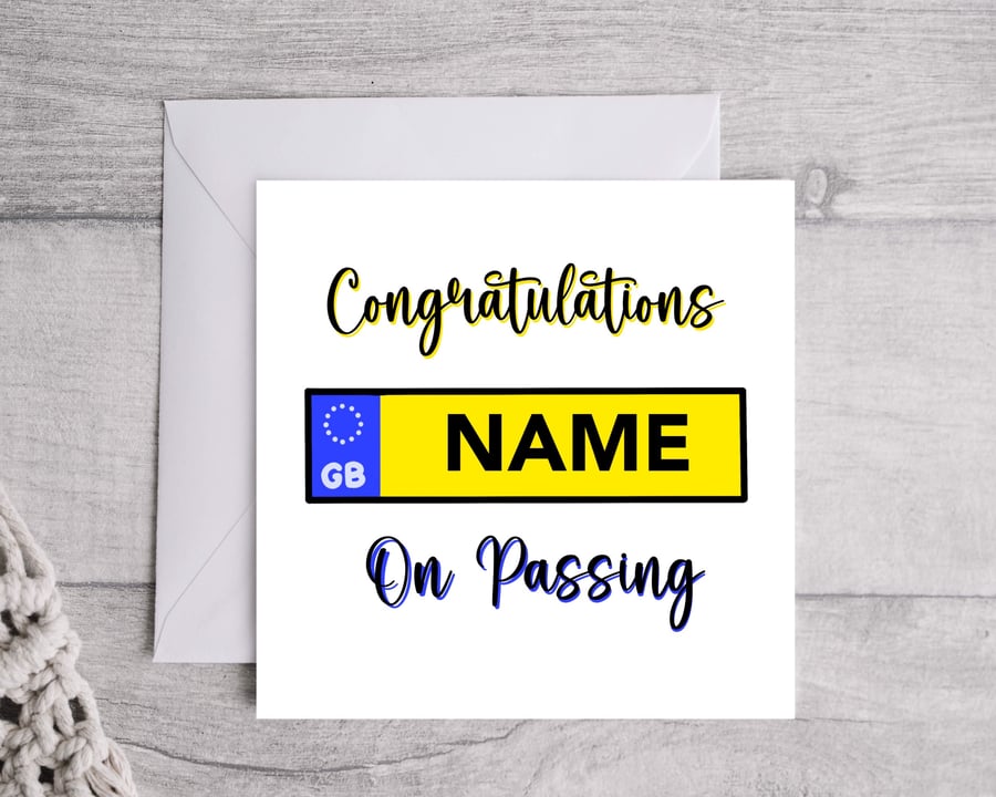 Personalised Congratulations on Passing Your Driving Test Card