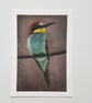 Bee-eater Art Print, Colorful Bird Oil Painting Wall Art Print