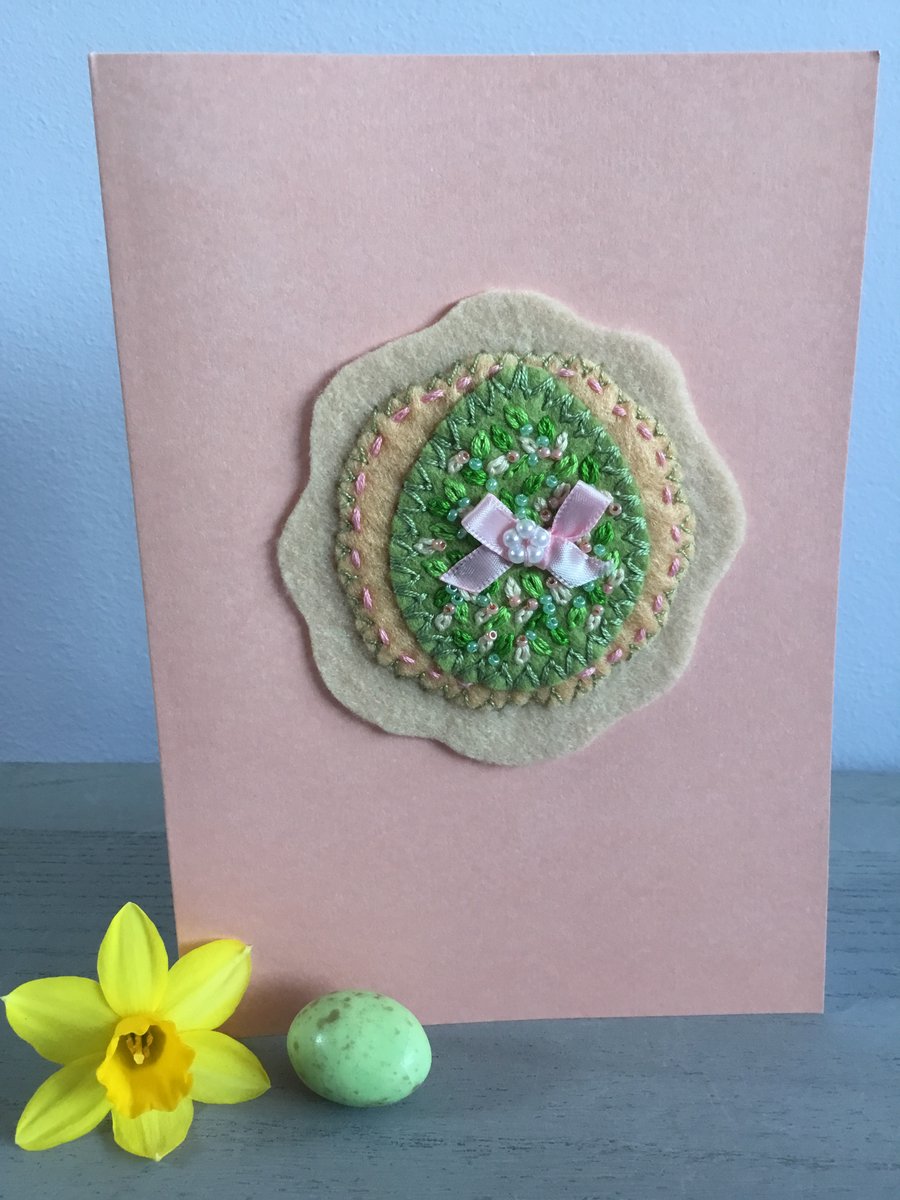 Embroidered Easter Egg Card