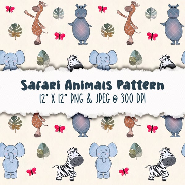 Safari Animals Seamless Pattern (v.1)