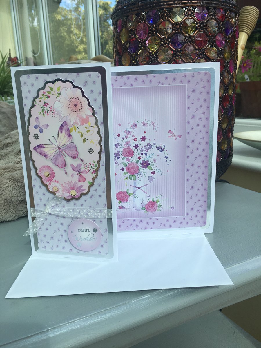 Butterfly and bouquet birthday card