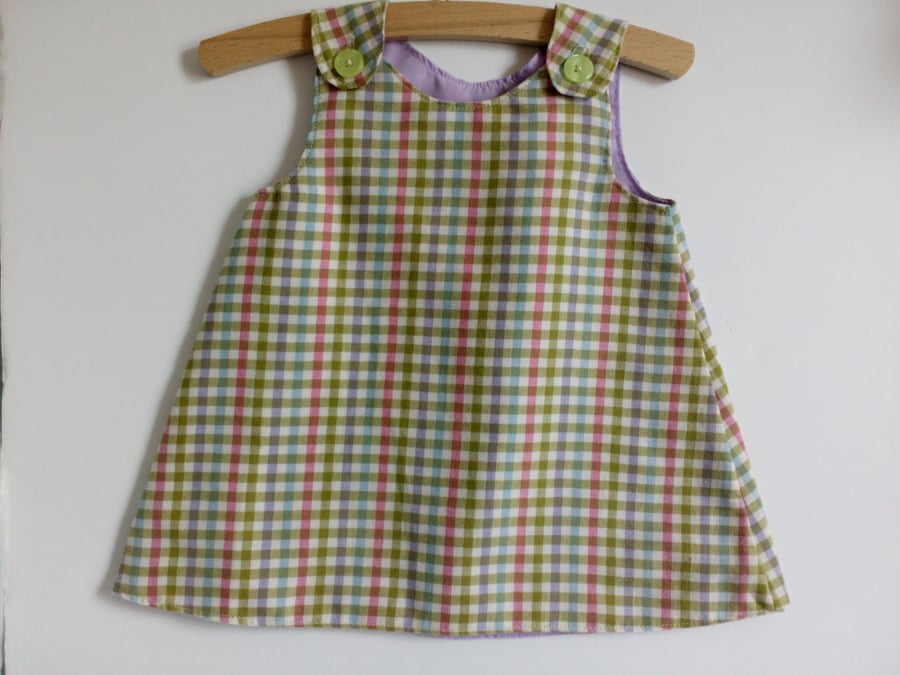 Dress, 6-12 months, A line dress, check dress, pinafore, girls clothing