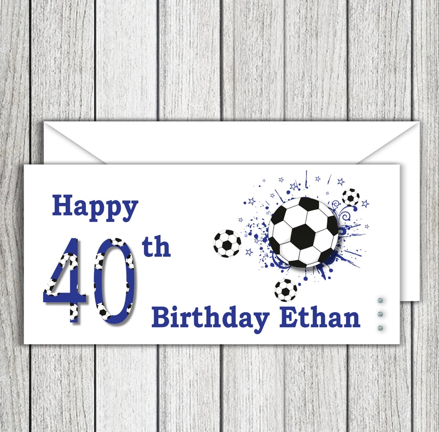 Personalised Football 16th,18th,21st etc Birthday Card