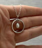 Rice Pearl Hoop Pendant on 18" Trace Chain - Handmade - Image 3