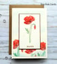 Blank Red Poppy Card - textured, embossed, all occasions, birthday, remembrance - Image 5
