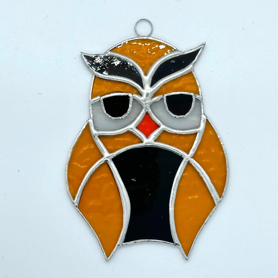 Stained Glass Owl Suncarcher - Hanging Window Decoration - Light