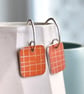 Orange square drop earrings