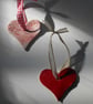 Decorations, Red Heart Porcelain stoneware for a tree, window or Wedding Tables. - Image 2