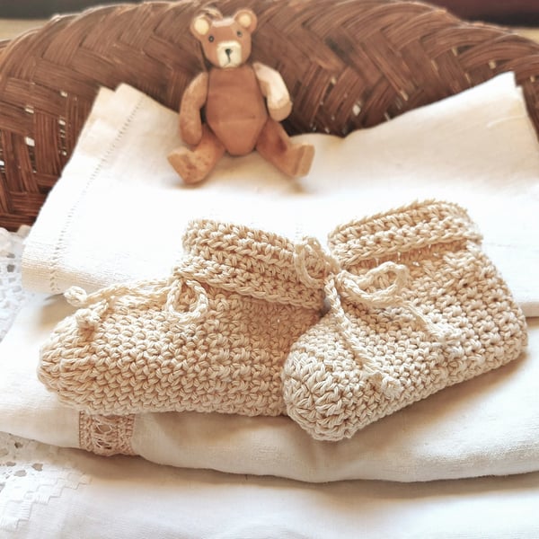 Organic Baby Booties - undyed, GOTS certified cotton - All Organic Collection