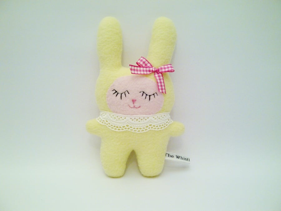 TAKE 30% SALE Little Yellow Bunny Fleece Soft Toy, Bunny Plush, Sweet Baby Bunny