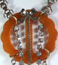 Upcycled Orange Vintage Buckle Necklace - Image 3
