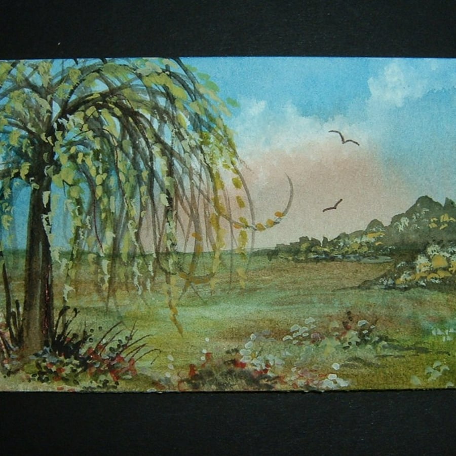 Art painting aceo original paintings landscape tree 37