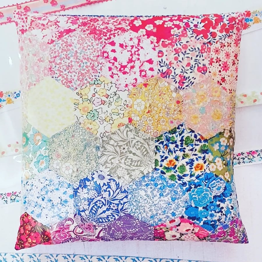 Liberty fabric patchwork cushion kit