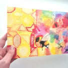 Limited Edition Rainbow Bumble Bee Art Print