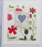 Hand-stitched heart card with cheerful Liberty tana lawn cotton background - Image 2