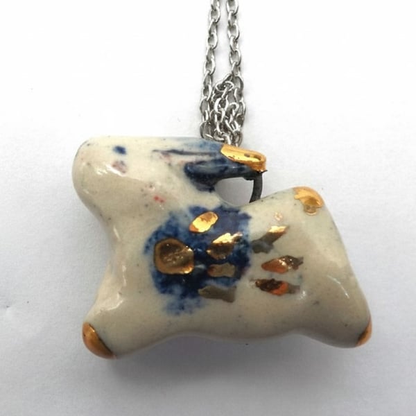 Ceramic Bunny Charm Necklace      (SKU LB14.3)