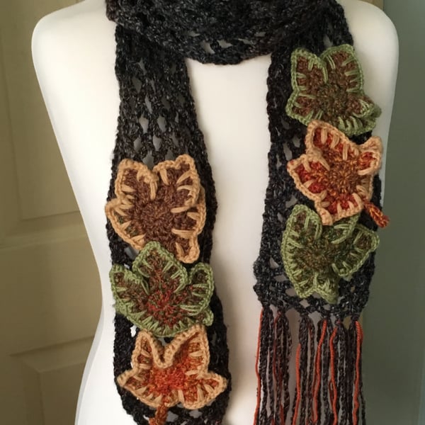 crochet autumn scarf accessory gift woman's gift