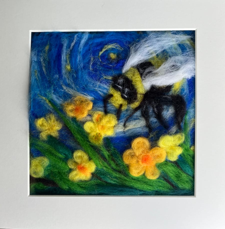 Impressionist Bee Wool Painting 