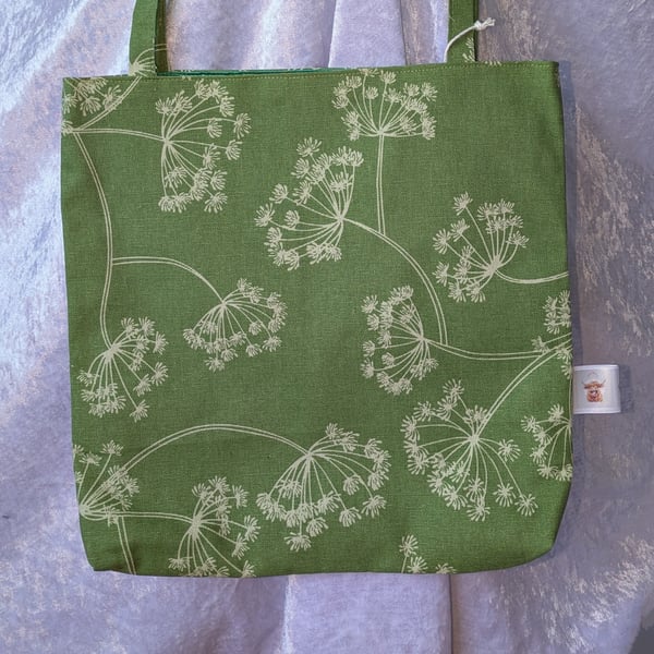 Up-cycled tea towel with Cowslips tote bag