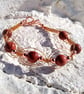 Sparkling Goldstone and Rosegold Hematite Macrame Bracelet 19cm - Image 4