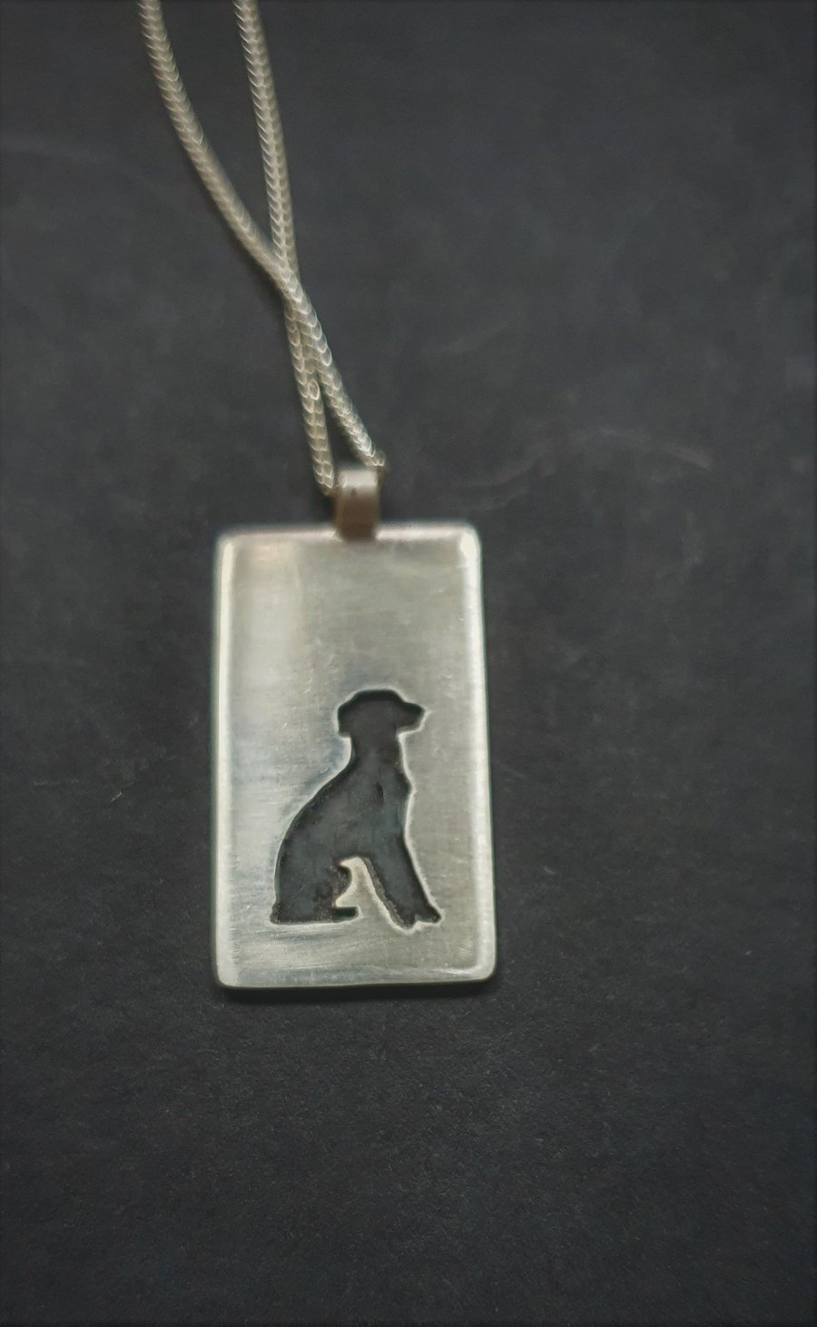 Sterling silver necklace- patient whippet