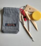 Stripe Denim Drawstring Bag for Tools, Phone cables, Small Storage - Image 5