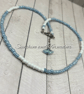 Handmade Blue & White Seed Bead Necklace - Minimalist Beaded Choker - Beachy