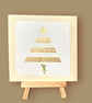 Pack of 3 Christmas cards, hand painted trees in a glittery metallic watercolour - Image 1