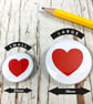 Heart pin badges in a rainbow of colours. Love Emoji pin's Small 25mm, large 38m - Image 2
