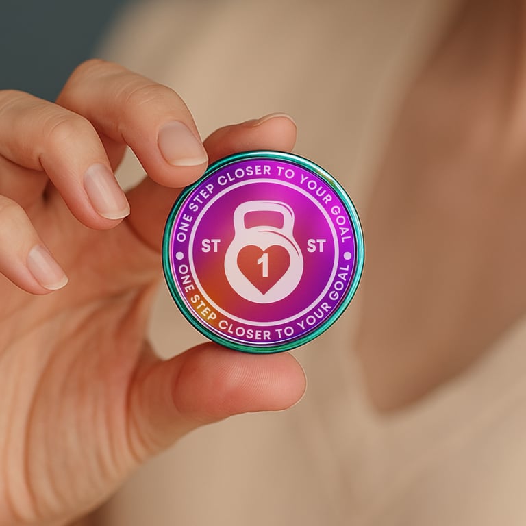 Personalised Weight Loss Kettlebell Coin Custom Milestone Token Motivation Gift