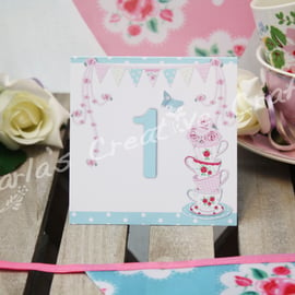 Tea Cup Stack Double Sided Table Numbers 1- 12 