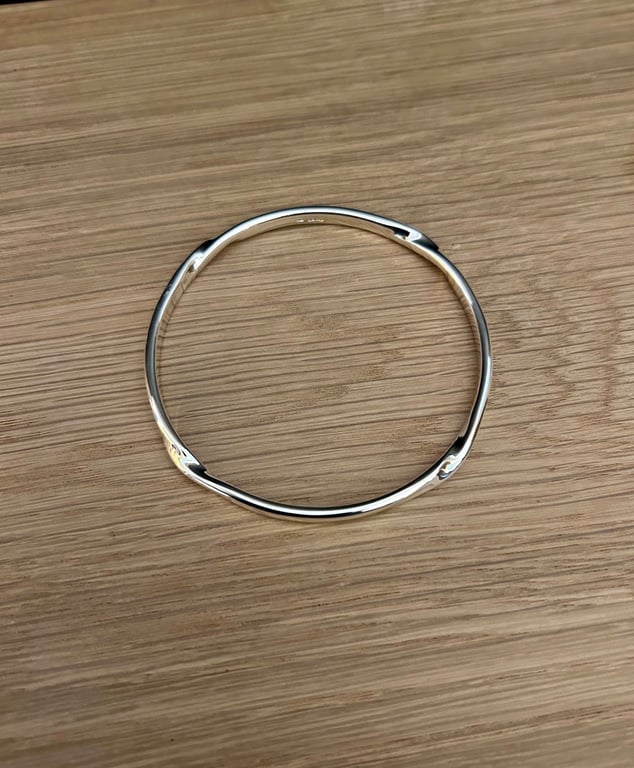 "Seasons" - Sterling Silver Bangle 4 Twists - Made to any size - 4mm x 3mm