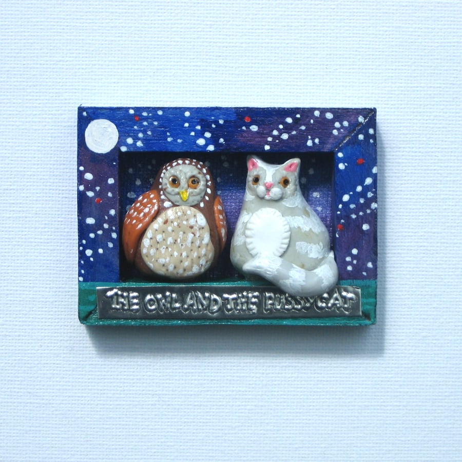 The Owl and the Pussycat Miniature 3D Picture Personalised