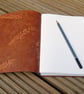 Leather Journal Sketchbook, Chestnut Brown with Golden thread - Image 2
