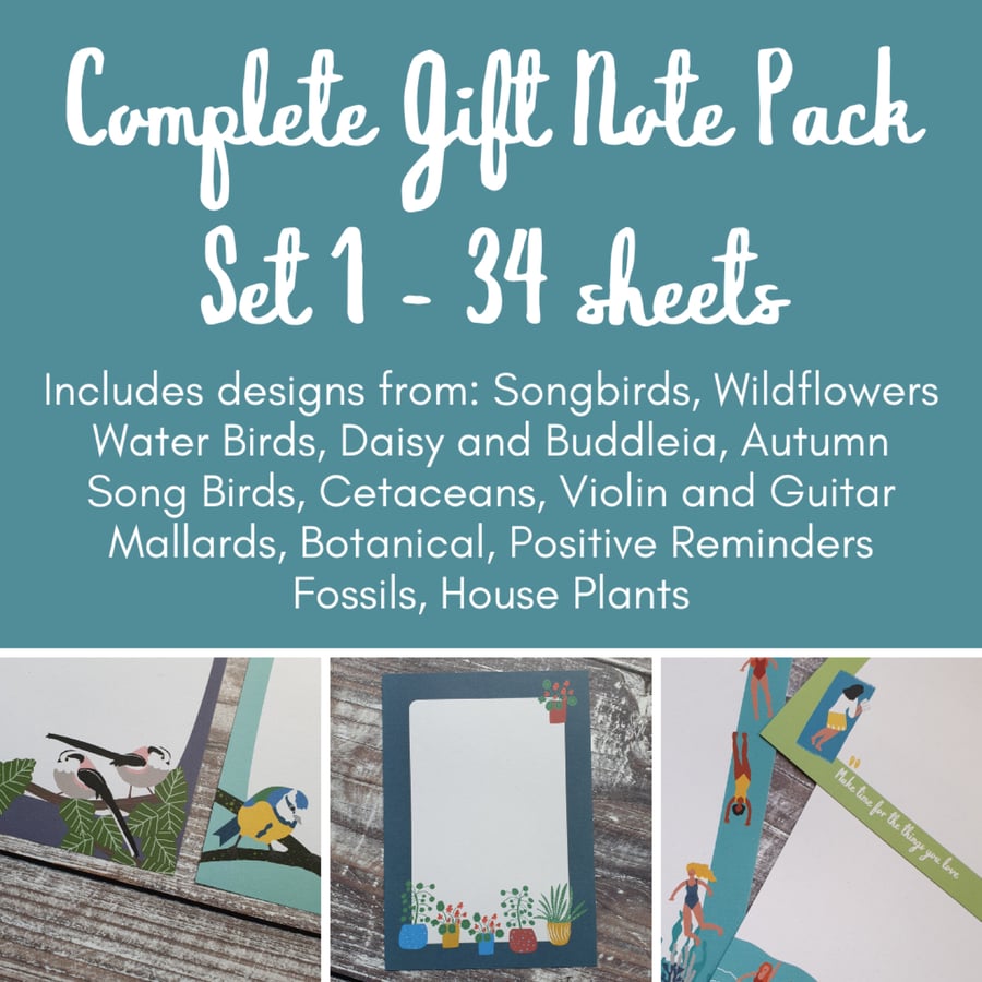 Complete Gift Note Set - 34 Sheets