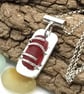 Handmade Sterling Silver Seaham Red Sea Glass Pendant Necklace, 20 Inch Chain - Image 3