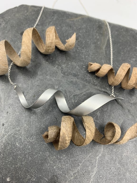 Spiral aluminium pendant in silver