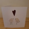 Sea Glass Loverbirds Valentines or Anniversary Card