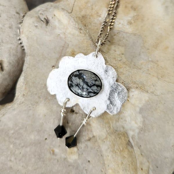 Every Cloud has a silver lining pendant in sterling silver