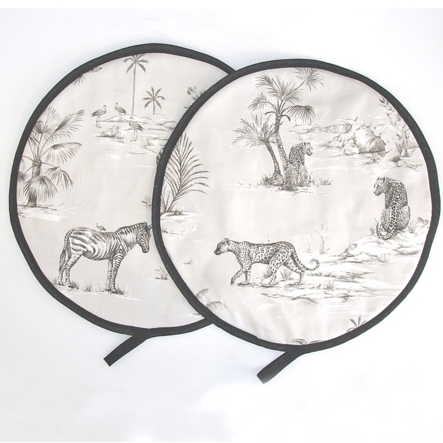 Aga Hob Lid Mats Leopard Zebra Pads Covers Surface Savers Grey Safari