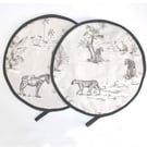 Aga Hob Lid Mats Leopard Zebra Pads Covers Surface Savers Grey Safari